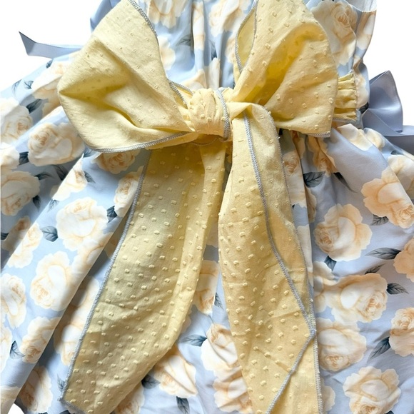 Pettigirl Blue Yellow Girl’s Floral Boutique Ruffled Dress NWT Size 4 - Picture 7 of 11